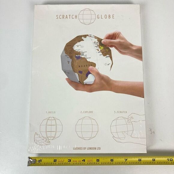 Scratch Globe Luckies of London New Sealed Box Travel Tracking Map Novelty Gift - Picture 8 of 8